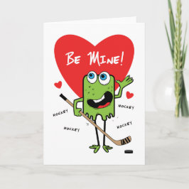 Kids Hockey Monster Valentiness Card Helgkort