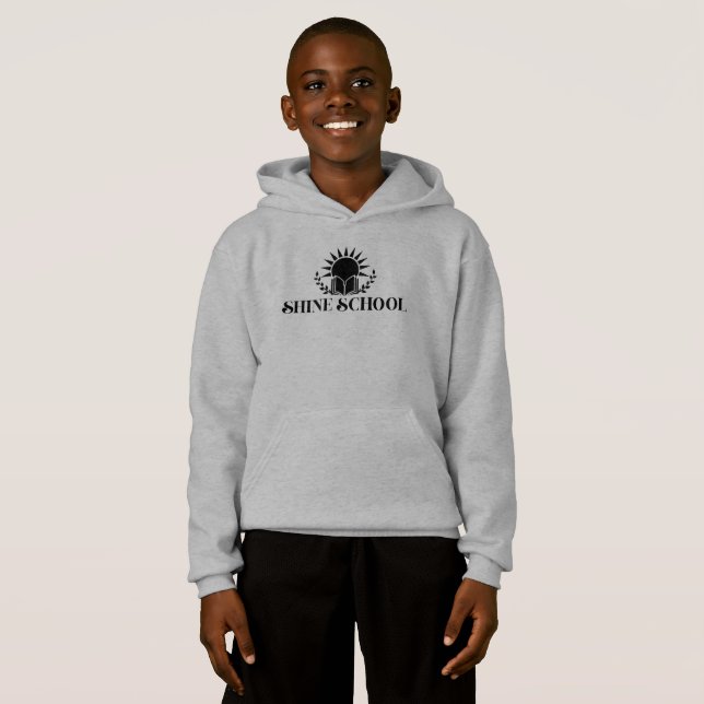 kids hoodie black logo t shirt (Hel framsida)