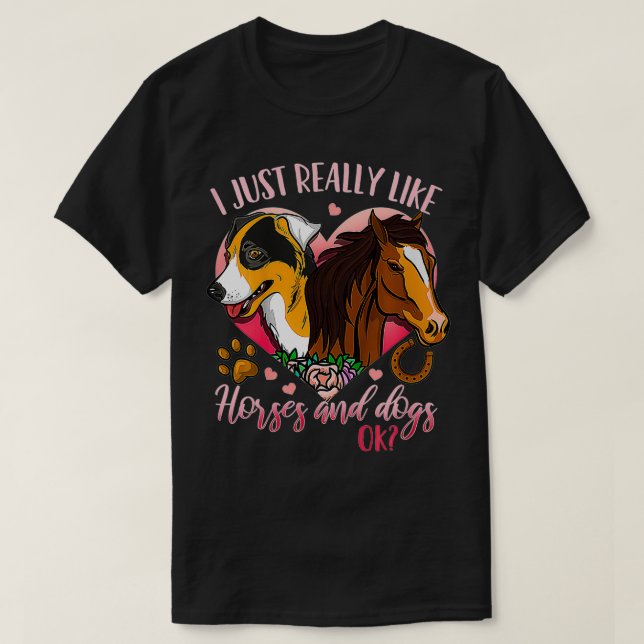 Kids Horse Hund T Shirt (Design framsida)