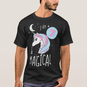 Kids I AM 7 och Magic Unicorn 7:e 7 Yea T Shirt