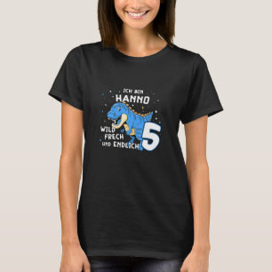 Kids I är Hanno äntligen 5 Blue Dino TRex Kids Ger T Shirt