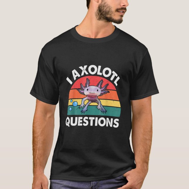 Kids I Axolotl Frågar Kids Funny Cute Axolotl T Shirt (Framsida)