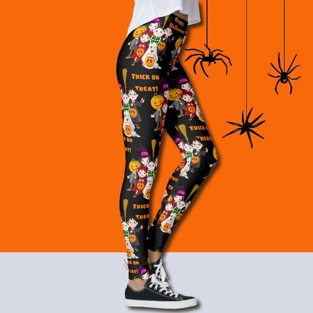 Kids i Costumes bus eller godis Happy halloween Leggings (Skapare uppladdad)