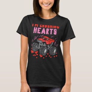 Kids I Crush Hearts Monster Lastbil Småbarn Boys V T Shirt