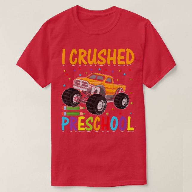 Kids I Cruzed Preschool Studenten Boys Monster T T Shirt (Design framsida)