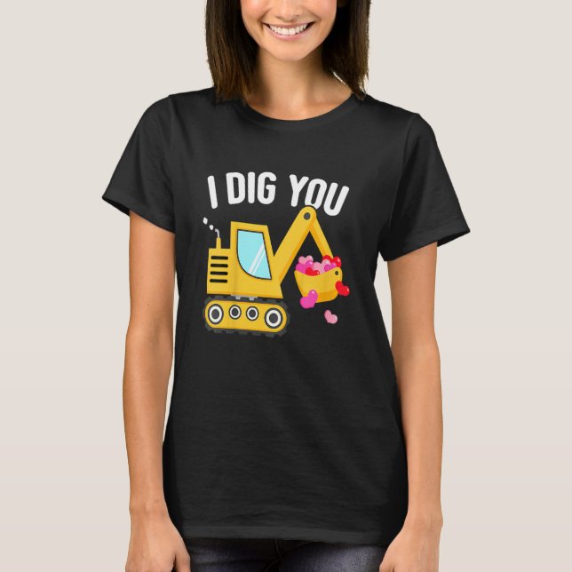 Kids I Dig You Happy Valentines Day Love Heart Tod T Shirt (Framsida)