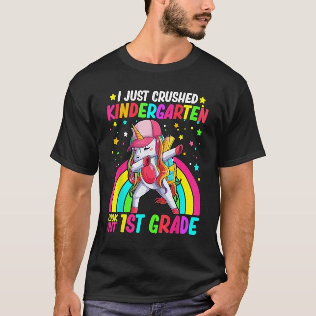 Kids I Just Crushed Kindergarten Look Out First Gr T Shirt (Framsida)