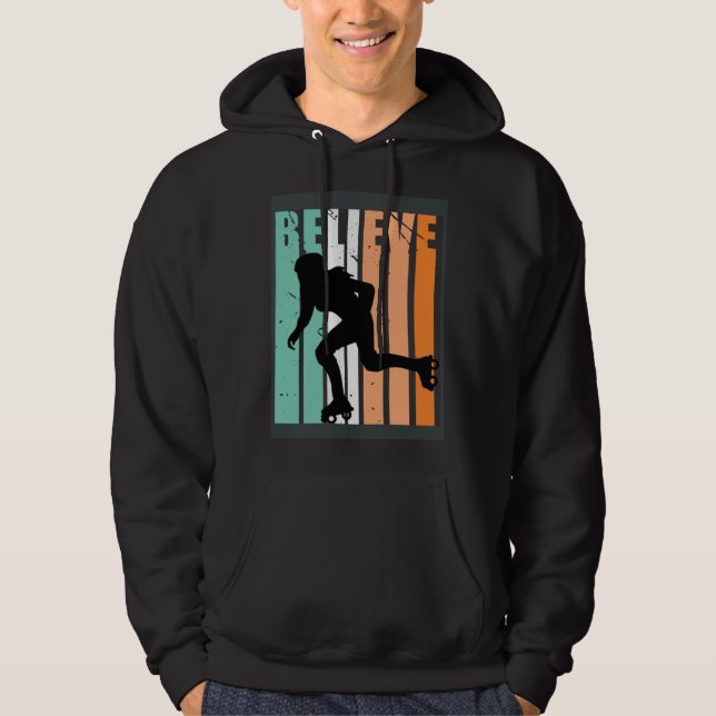 Kids I Love Roller Skating Team Believe Inline Ska Hoodie (Framsida)