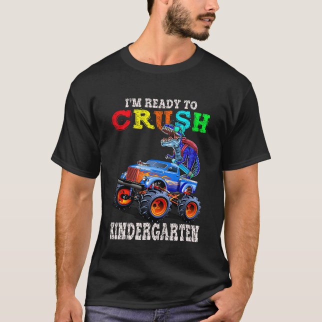 Kids I m Ready To Crush Kindergarten Monster Truck T Shirt (Framsida)