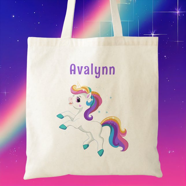 Kids i Modern Rainbow Cute Unicorn Girls Tygkasse (Skapare uppladdad)