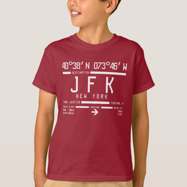 Kids i New York JFK Internationell flygplatskod Tröja (Framsida)