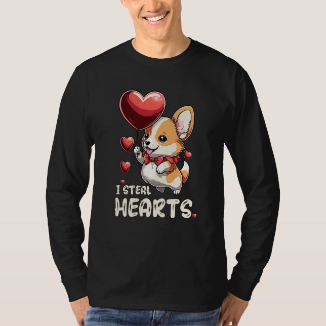 Kids I Steal Hearts Girls Boys Valentines Day Todd T Shirt (Framsida)