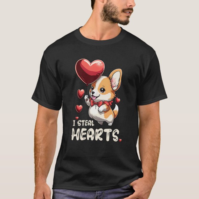 Kids I Steal Hearts Girls Boys Valentines Day Todd T Shirt (Framsida)