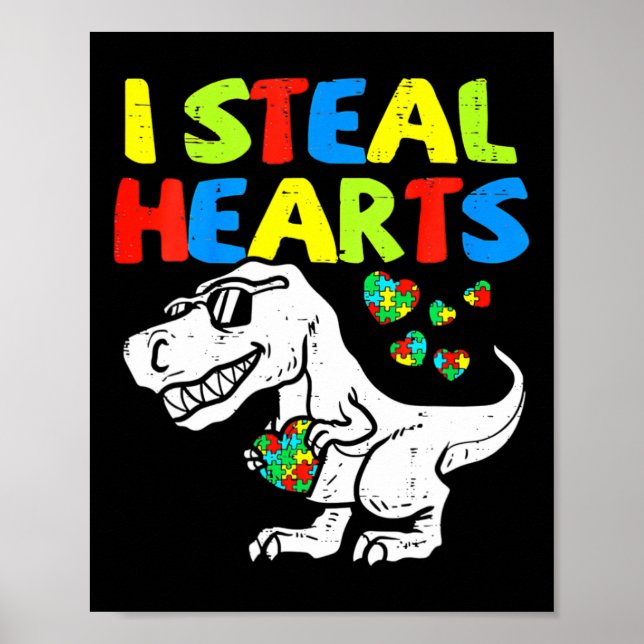 Kids I Steal Hearts Trex Dinosaur av Poster (Framsidan)