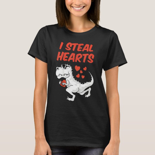 Kids I Steal Hearts Valentine's Day Toddler Dinosa T Shirt (Framsida)