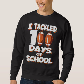 Kids I Tackled 100 Days Of School Football Lång Ärmad Tröja