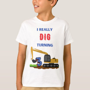 Kids I Verkligen Gräver Turning 3-grävmaskiner T Shirt
