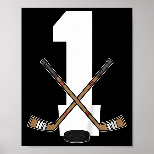Kids Ice Hockey Kids Toddler Boys 1st Birthday Ice Poster (Framsidan)
