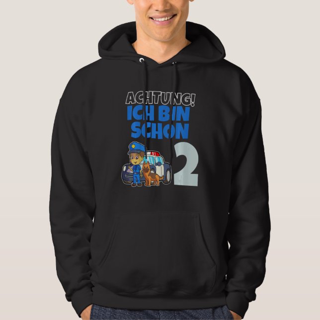Kids Ich bin schon 2 Jahr alt! Achtung Polizei Pol Hoodie (Framsida)
