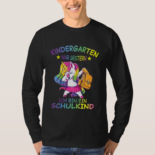 Kids Ich Tunna Ein Schulkind Schulung Mädchen Kita T Shirt (Framsida)