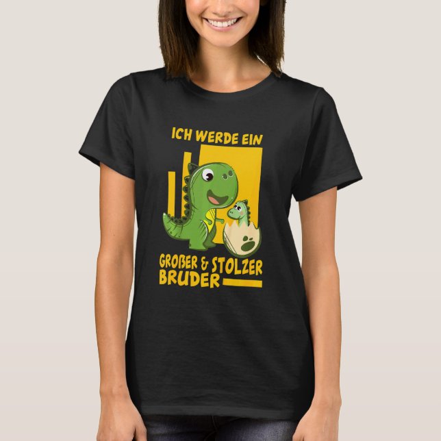 Kids Ich Werde Ein Große und Stolzer Bruder Dino T T Shirt (Framsida)