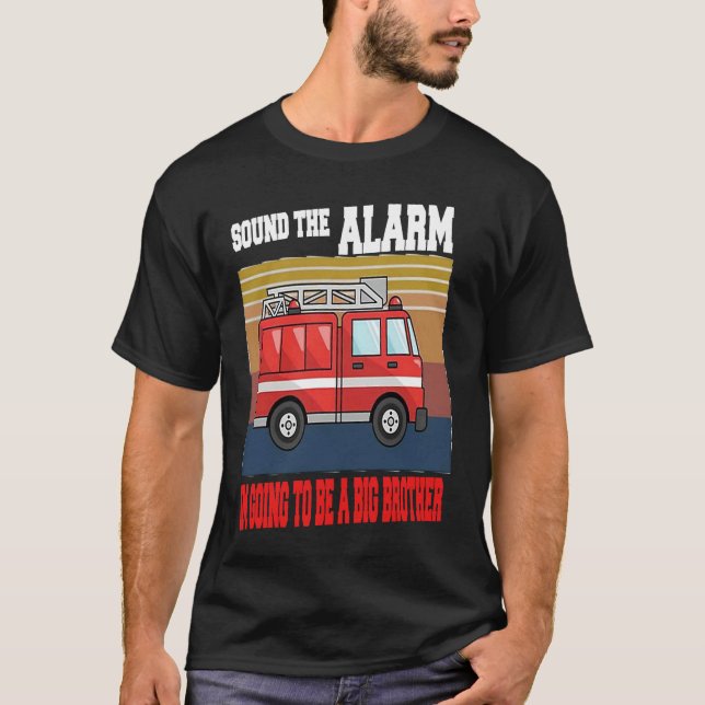 Kids Im going to be a big brother  Firetruck baby  T Shirt (Framsida)