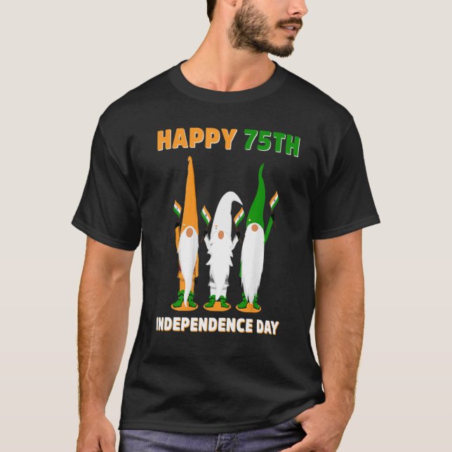 Kids India 75:e Independence day 15 augusti 1947 P T Shirt (Framsida)