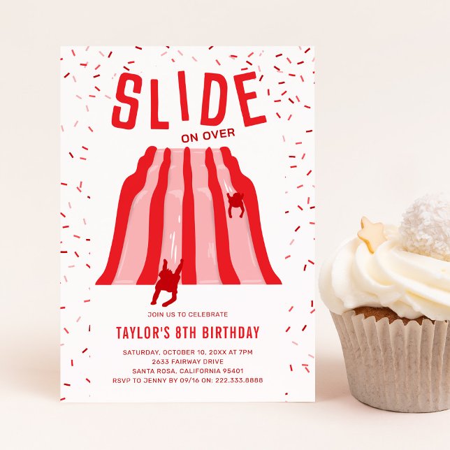 Kids Indoor Playground Red Birthday Party Inbjudningar (Skapare uppladdad)