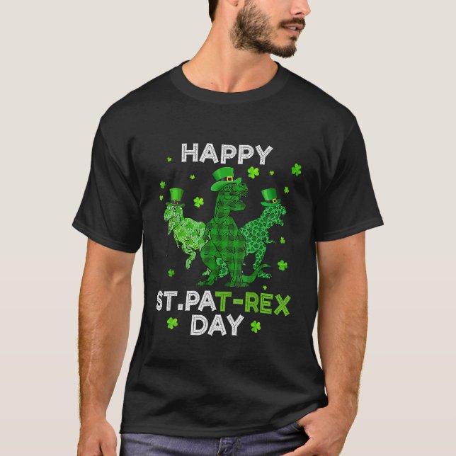 Kids Irish Rex Dinosaur Shamrock St patricks day G T Shirt (Framsida)