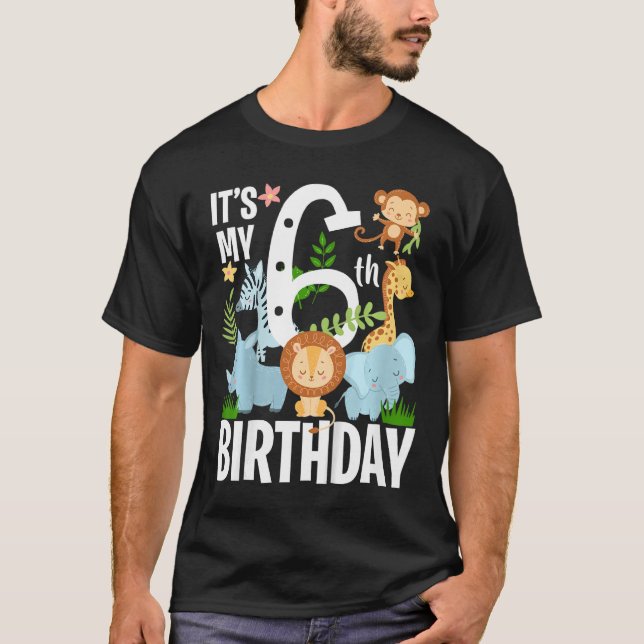 Kids its my 6e Birthday Jungle Zoo Theme Safari J T Shirt (Framsida)