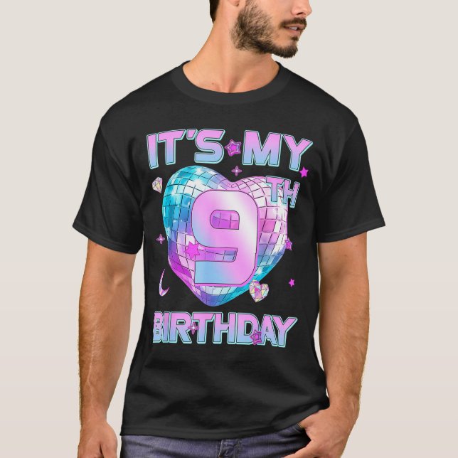 Kids It's My 9th Birthday Girl 9 Year Old Kp Bday  T Shirt (Framsida)