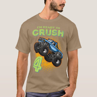 Kids Ix27m Redo till Crush 4 Monster Lastbil 4 år T Shirt