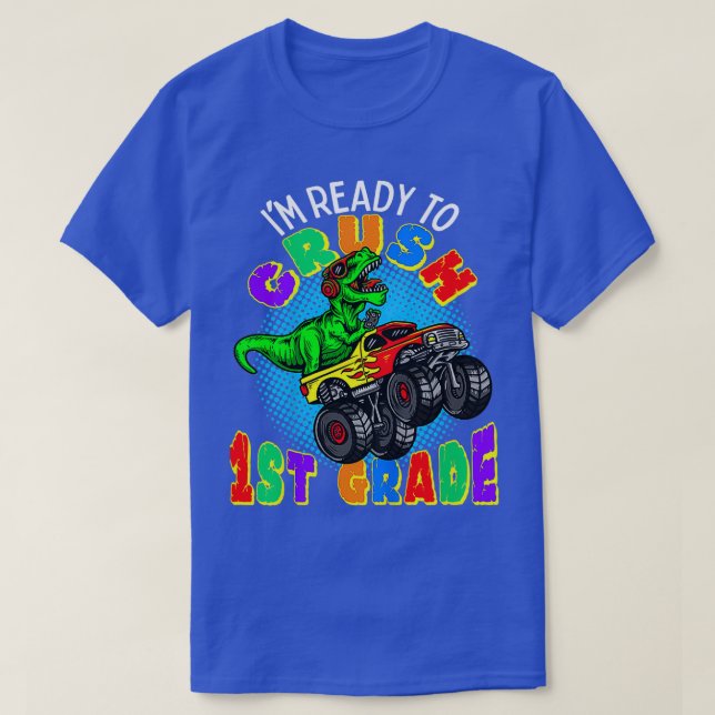 Kids Ix27m Redo till Crush Dinosaur Monst Klass T Shirt (Design framsida)