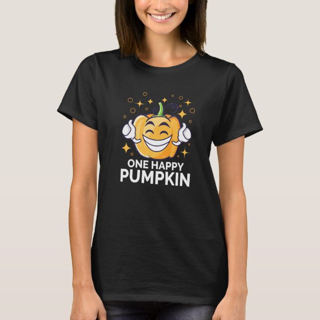 Kids Jackolantern Shirts Halloween Costume One Hap T Shirt (Framsida)