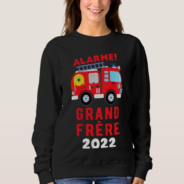Kids Je Vais Être Grand Brother 2022 Fireman Pregn T Shirt (Framsida)