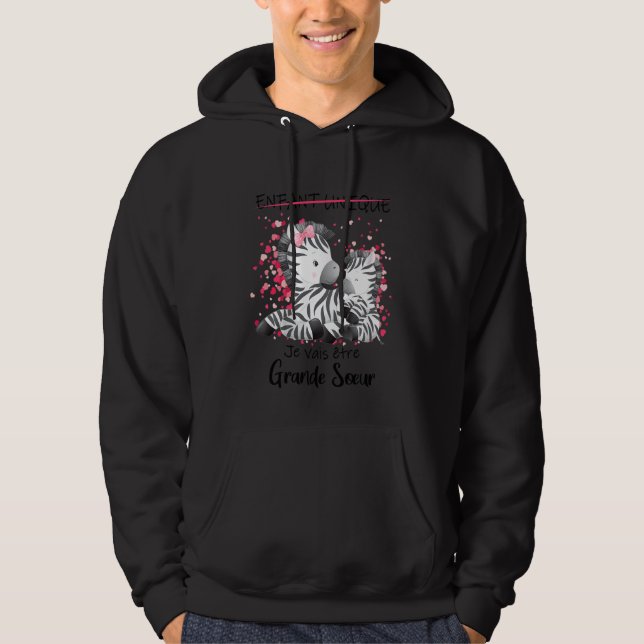 Kids Je Vais Être Grande Soeur Annocer Une Pregnes Hoodie (Framsida)
