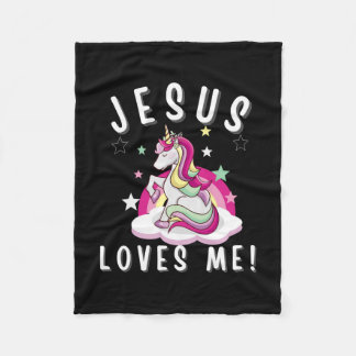 Kids Jesus Kärlek Me Christian Girls Unicorn Fleecefilt