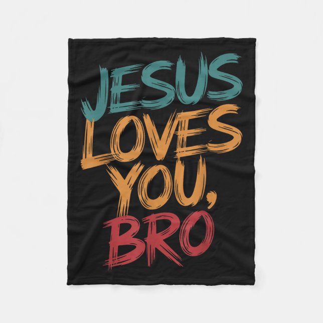 Kids Jesus Loves You Bro Funny Christian Boys Todd Fleecefilt (Framsidan)