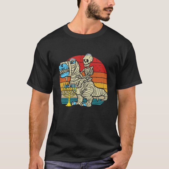 Kids Jew Skeleton Dinosaur Mummy Funny Småbarn Boy T Shirt (Framsida)