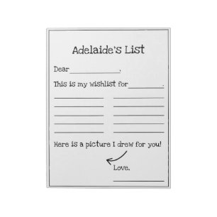 Kids jul Birthday Helgdag Wishlist Brev Anteckningsblock