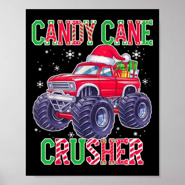 Kids jul Candy cane Crusher Julafton Monster Tru Poster (Framsidan)