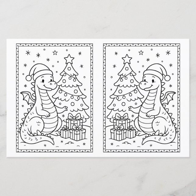 Kids jul Coloring Page Baby Dinosaur (Framsida)