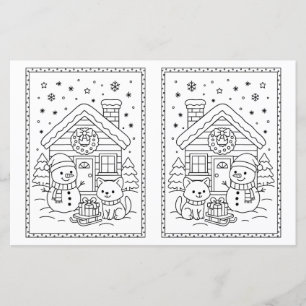 Kids jul Coloring Page Snögubbe