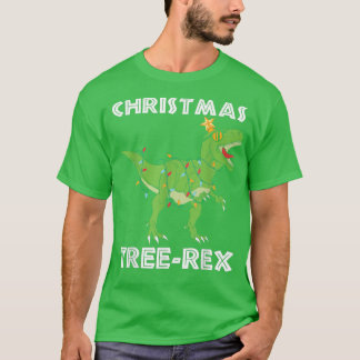 Kids jul Dinosaur Träd Rex Pajamas Boys Julafton T Shirt