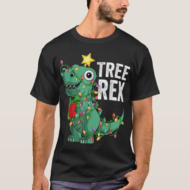 Kids jul Dinosaur Träd Rex Pajamas Småbarn B T Shirt (Framsida)