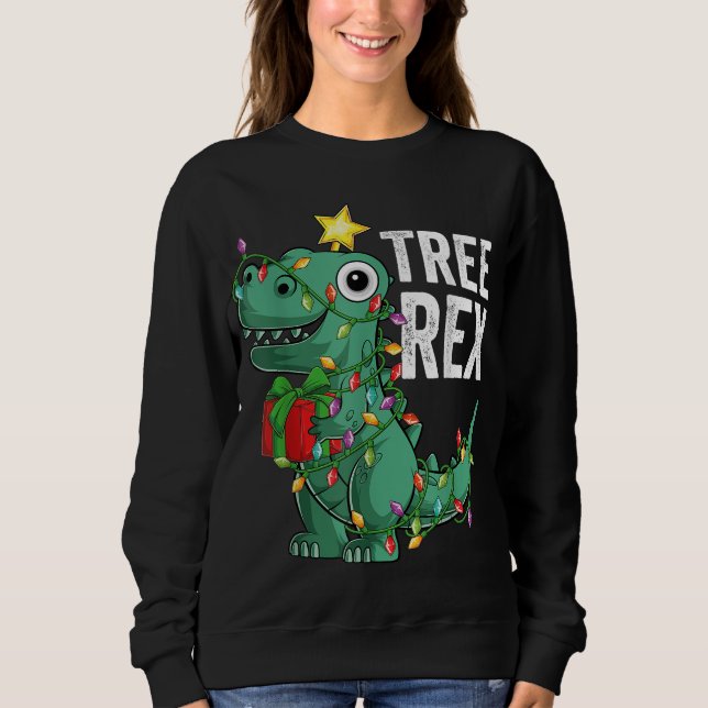 Kids jul Dinosaur Träd Rex Pajamas Småbarn B T Shirt (Framsida)