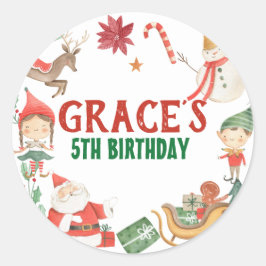 Kids jul Party Sticker Runt Klistermärke