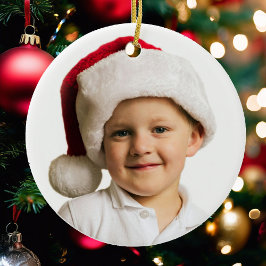 Kids jul Photo Template Namn Year Santa Julgransprydnad Keramik
