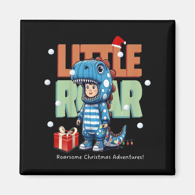 Kids jul Roar Dinosaur Kids Boys Julafton Gift Magnet (Framsidan)
