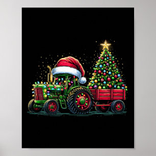 Kids jultraktor Santa Julafton Farm Lastbil Poster